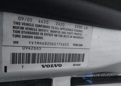 2006 Volvo S40 T5 from USA, damaged, VIN YV1MH682062172653